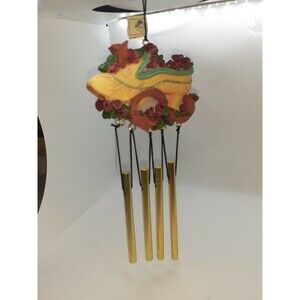 Vtg Giftcraft Resin Miniature Victorian Shoe Windchime 10 inch length